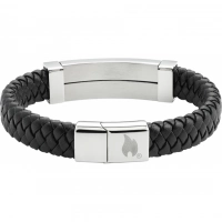 Браслет Zippo Steel Bar Braided Leather Bracelet (20 см) купить в Нижний Тагиле