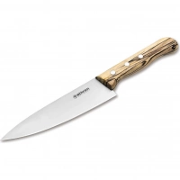 Кухонный шеф-нож Boker Tenera Chef’s Medium Ice Beech, 158 мм, сталь С75, рукоять белый бук купить в Нижний Тагиле