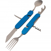 Многофункциональный походный нож (ложка,вилка,нож) 6-в-1, синий купить в Нижний Тагиле