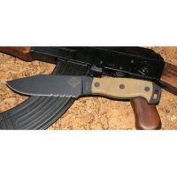 Нож с фиксированным клинком Ontario «RD6 Tan micarta», зубцы купить в Нижний Тагиле