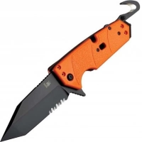 Складной нож Hogue Elishewitz Karma Tanto, клинок черный, сталь 154CM, рукоять оранжевый G10 купить в Нижний Тагиле