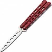 Тренировочный нож-бабочка (балисонг) Balisong Trainer, Boker Plus 01BO712, клинок из нержавеющей стали Zero-ground Plain (без заточки), рукоять стеклотекстолит G10, красный купить в Нижний Тагиле