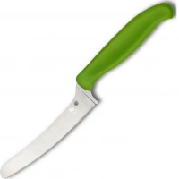 Универсальный кухонный нож Spyderco Z-Cut Offset Kitchen Green, сталь CTS™ — BD1 Alloy, рукоять зеленый полипропилен купить в Нижний Тагиле