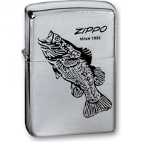 Зажигалка ZIPPO Black Bass Brushed Chrome, латунь с никеле-хром. покрыт., серебр., матов., 36х56х12мм купить в Нижний Тагиле