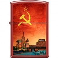 Зажигалка ZIPPO Красная Москва, латунь/сталь с покрытием Red Matte, красная, матовая, 36x12x56 мм купить в Нижний Тагиле